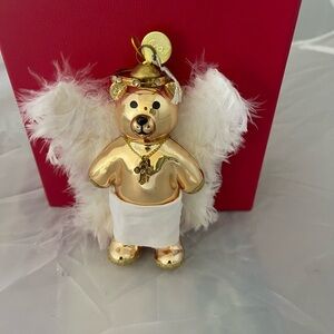 Gold Angel Bear Figurine